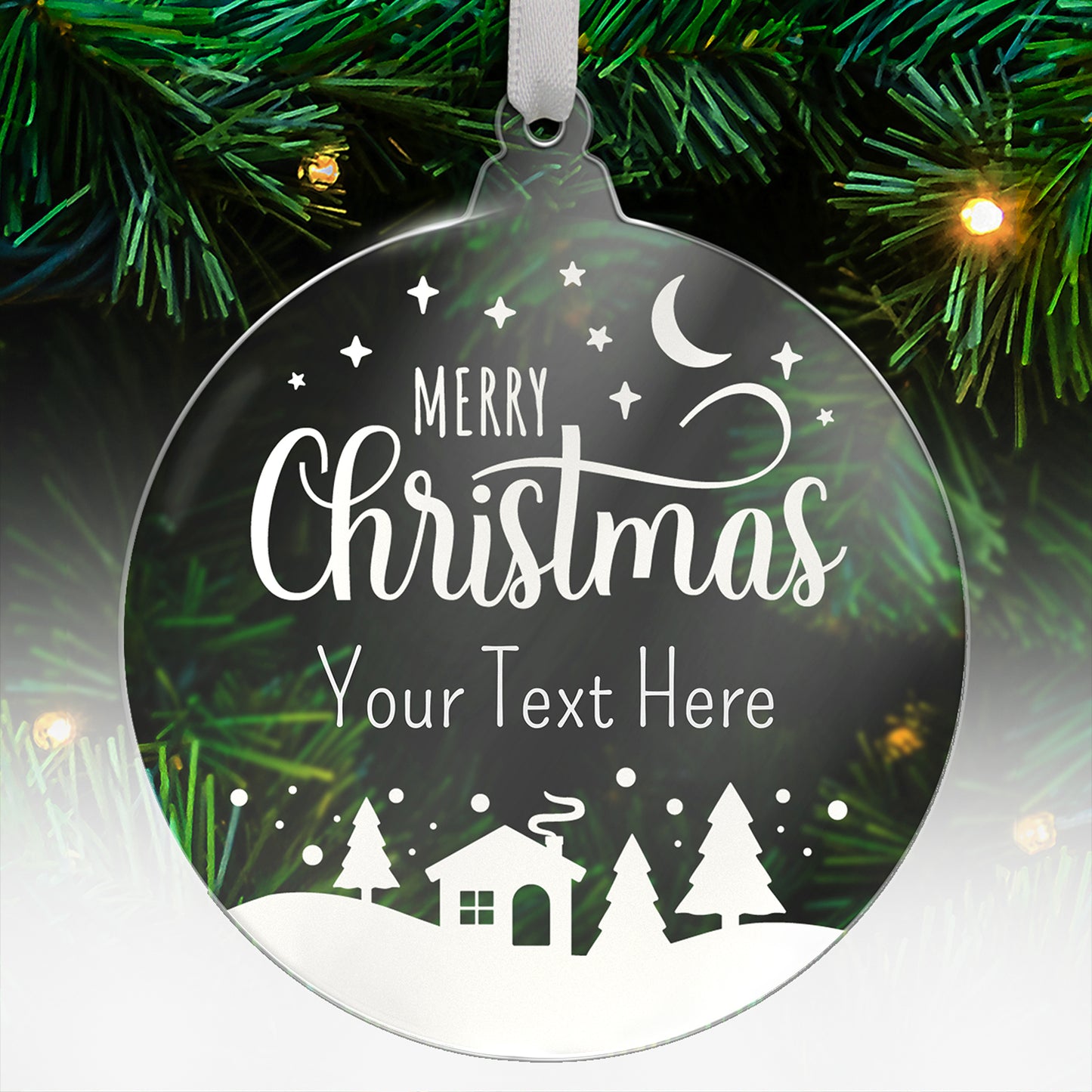 Personalised Merry Christmas Bauble - 80mm