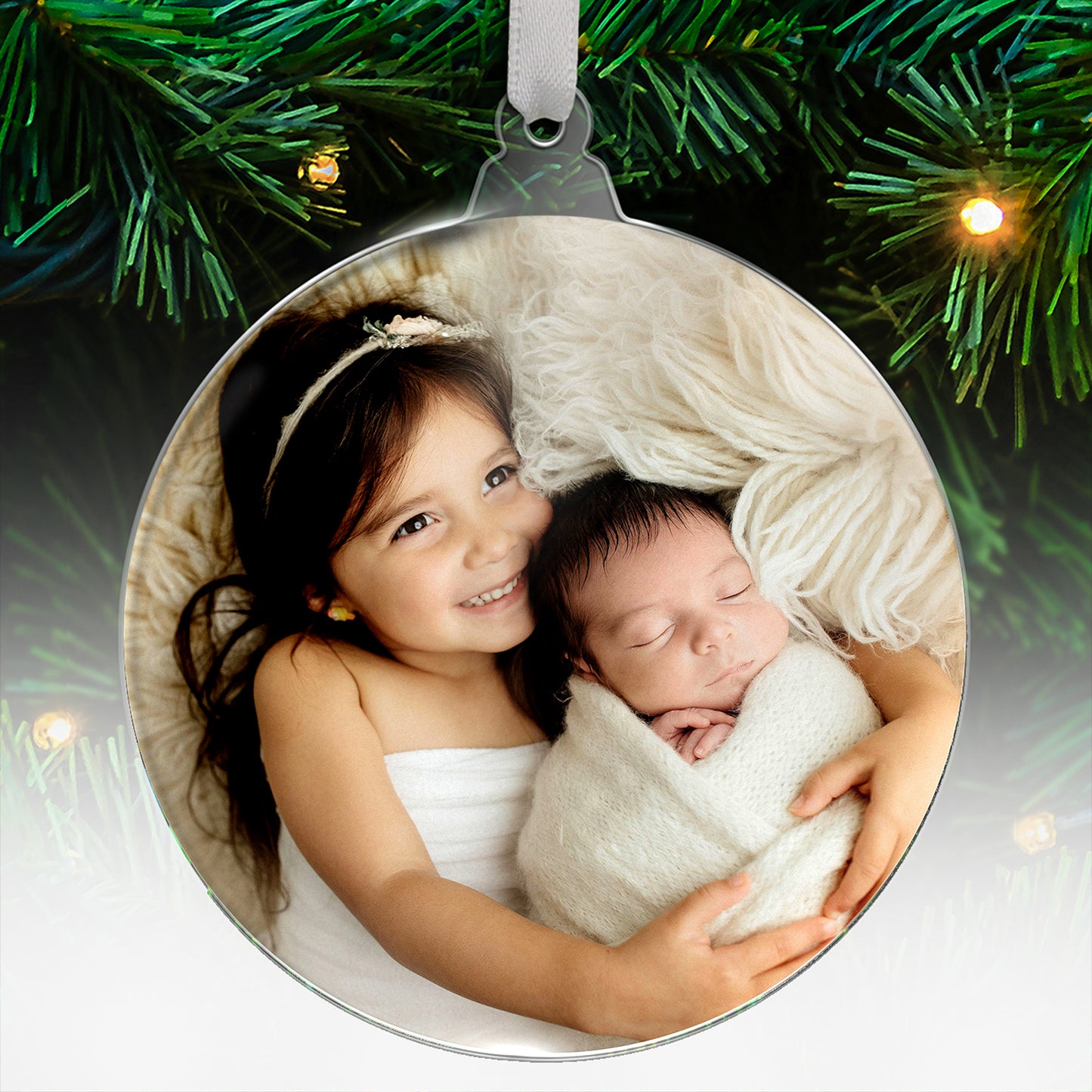 Personalised Upload Your Own Photo Christmas Bauble - 80mm