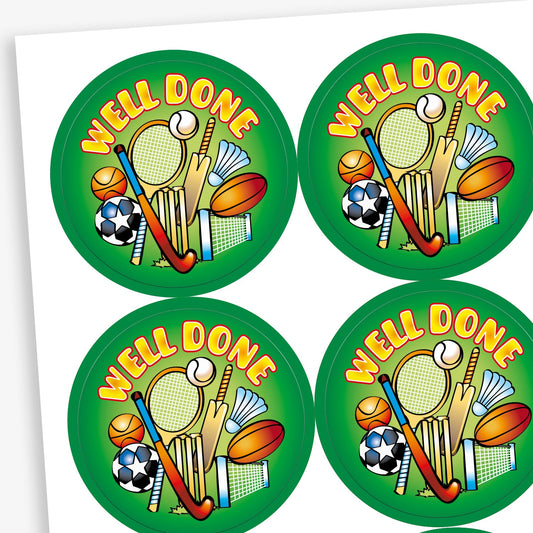 35 Well Done Sports Stickers - 37mm