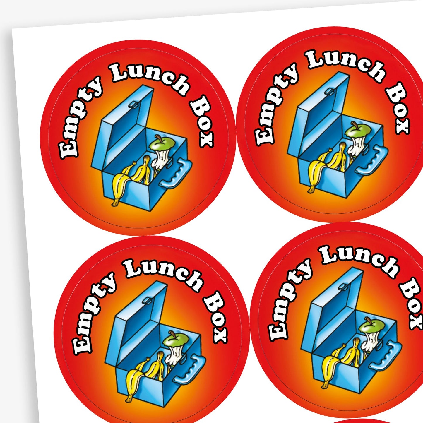 35 Empty Lunchbox Stickers - 37mm