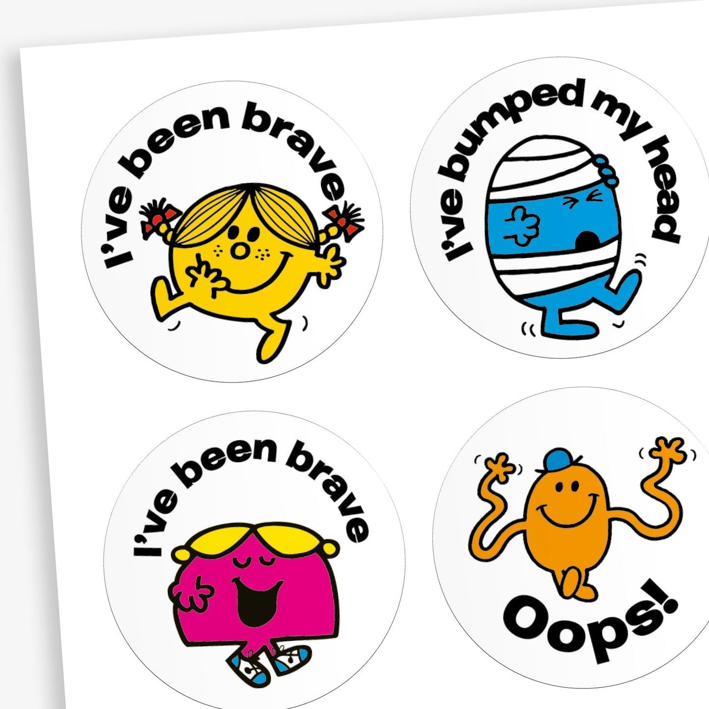 35 Mr Men & Little Miss First Aid Stickers - 37mm