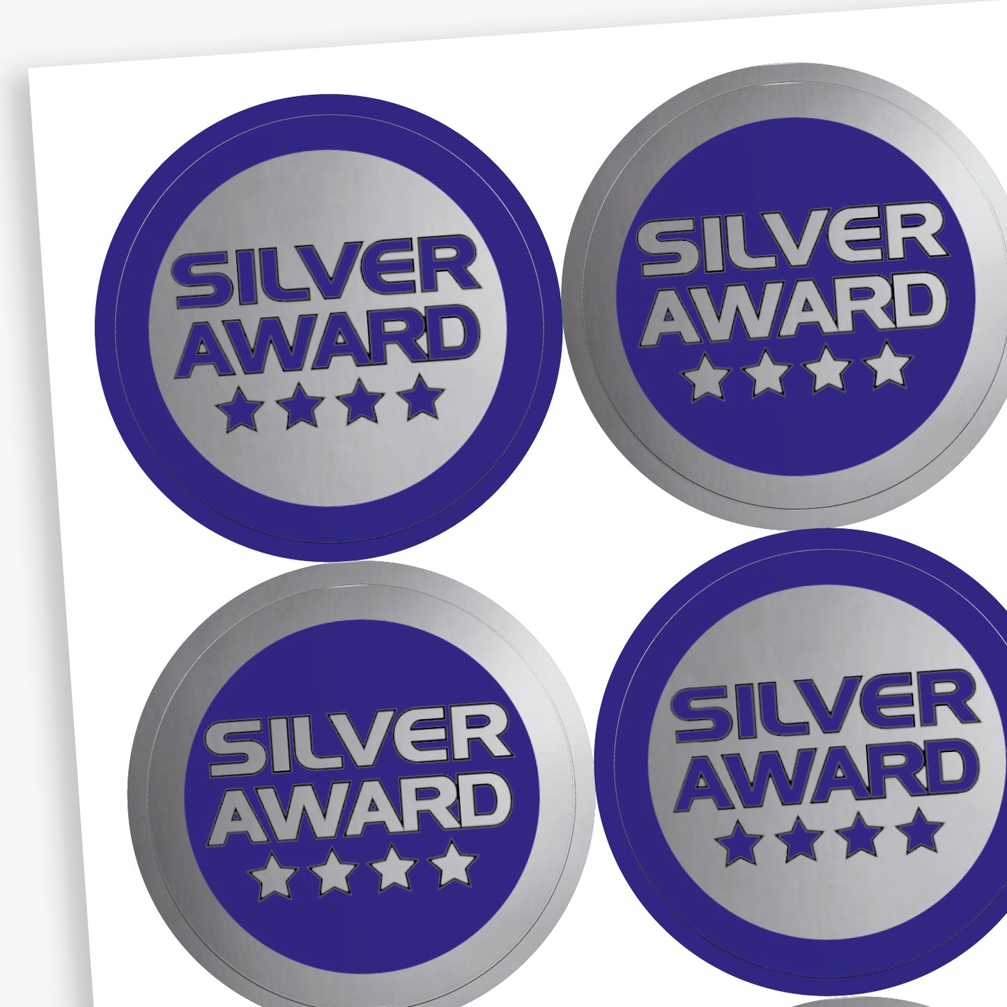 Metallic Silver Award Stickers