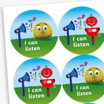 35 I Can Listen Fun Bugs Stickers - 37mm