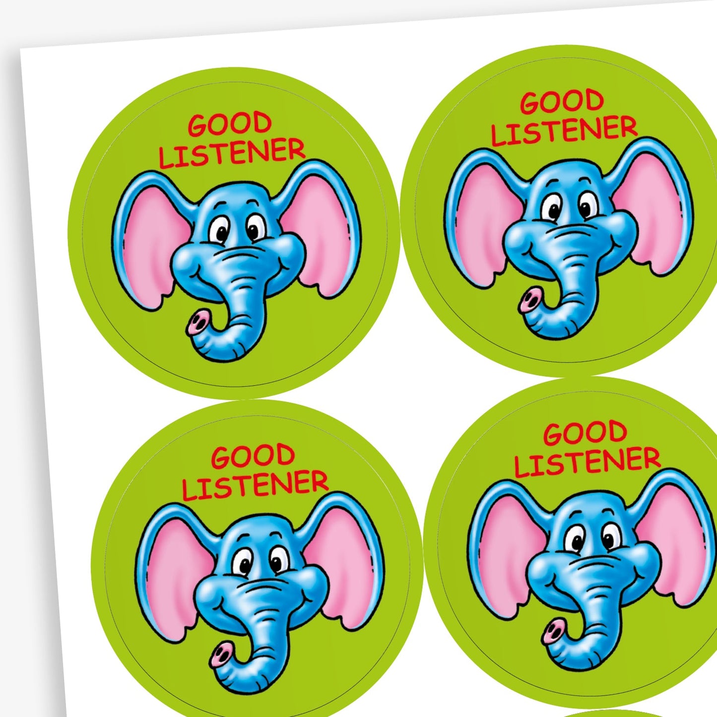 35 Good Listener Elephant Stickers - 37mm