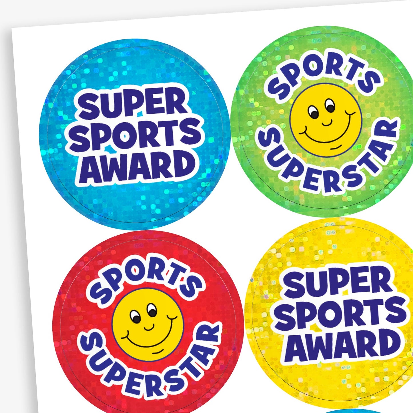 35 Holographic Sports Superstar Stickers - 37mm