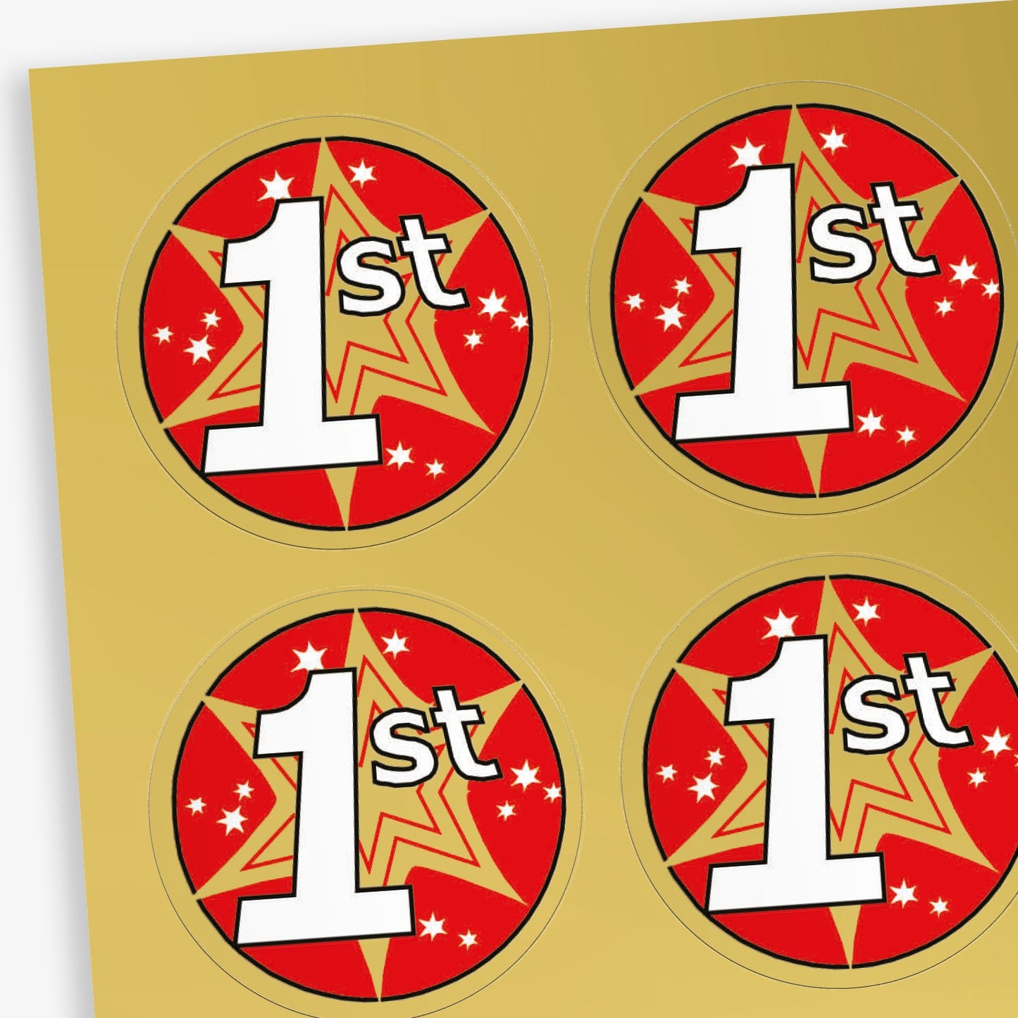 35 Metallic 1st Place Stickers - 37mm