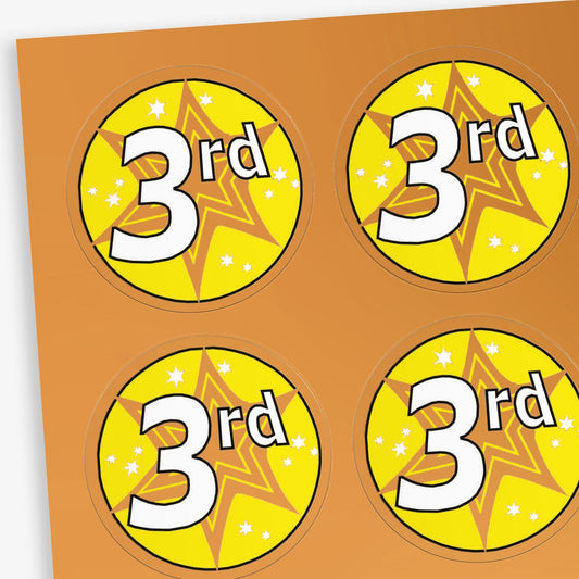 35 Metallic 3rd Place Stickers - 37mm