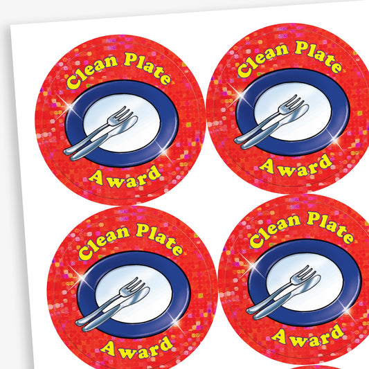 Holographic Clean Plate Award Stickers - 37mm