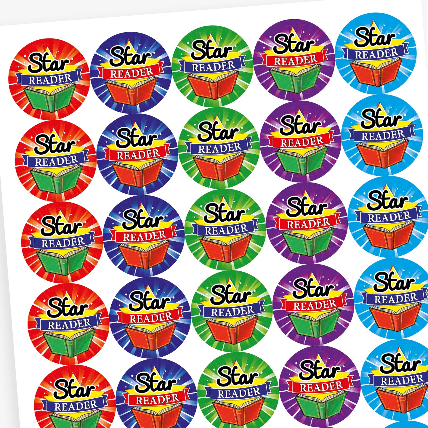 35 Star Reader Stickers - 37mm