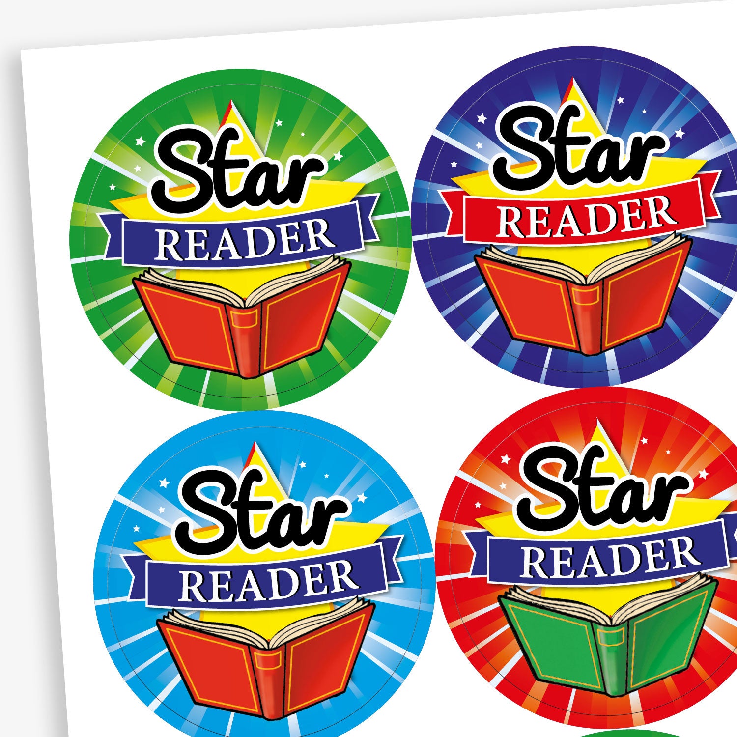 Star Reader Stickers | Mixed Designs | 35 Stickers | 37mm