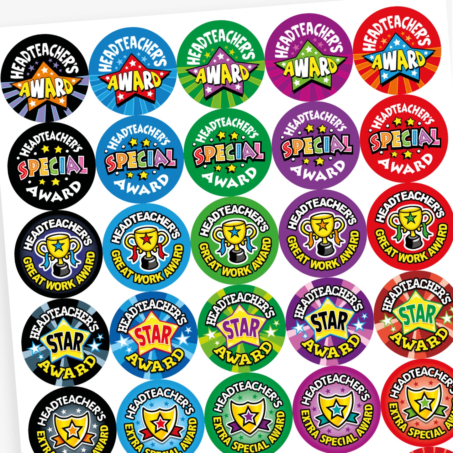 35 Assorted Headteacher's Award Stickers - 37mm