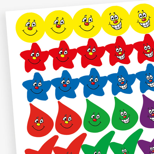 140 Assorted Expression Stickers - 15mm