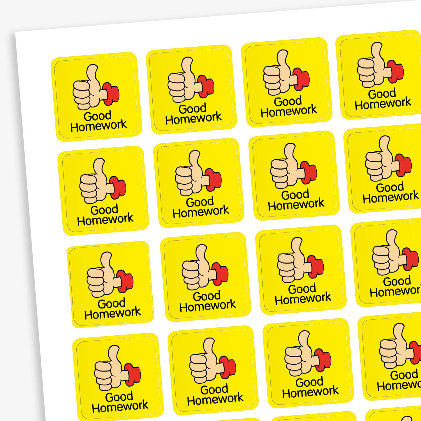 140 Good Homework Thumbs Up Stickers - 16mm