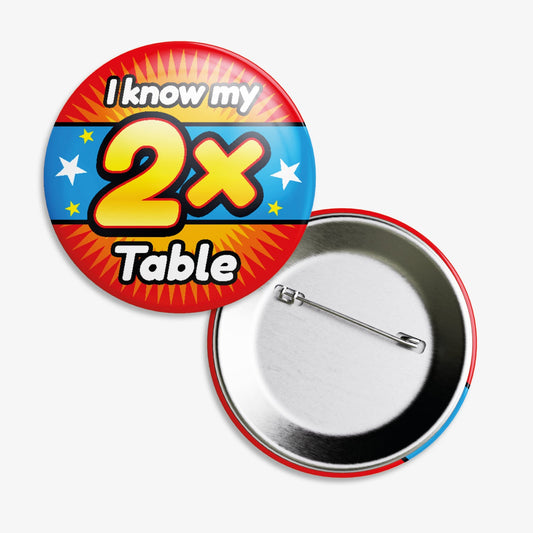 10 I Know My 2x Times Tables Badges - 38mm