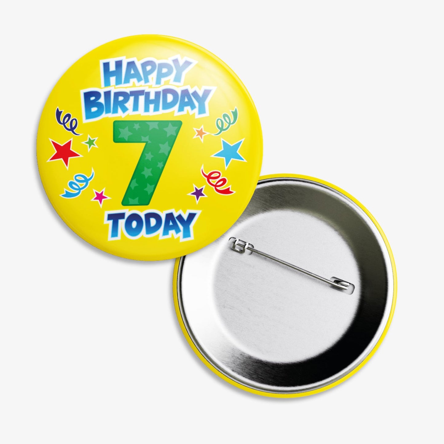 10 Happy Birthday 7 Today Badges - 38mm