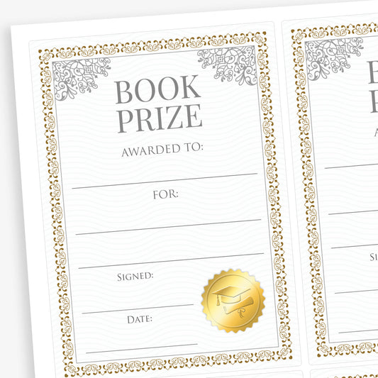 4 Book Prize Label Stickers - 139 x 99mm