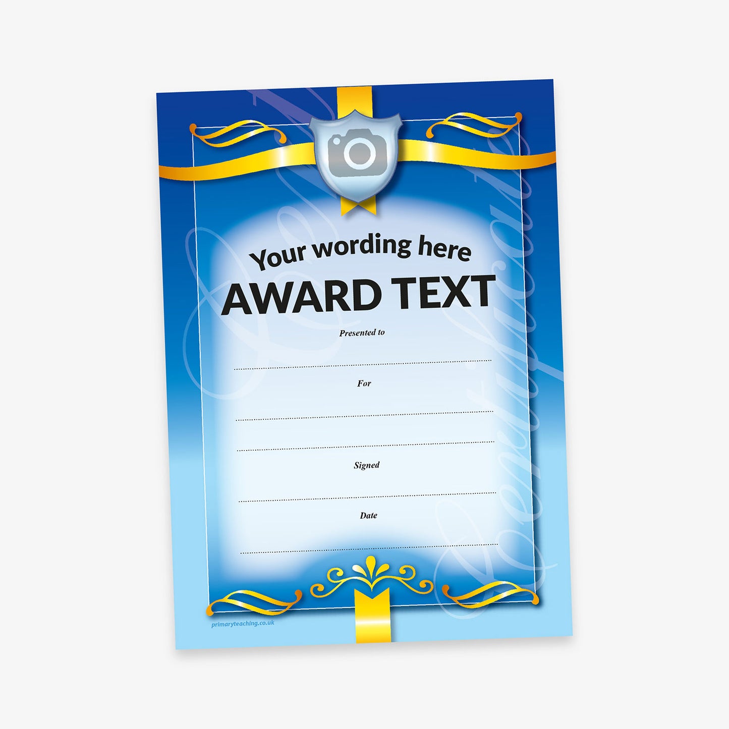 Personalised Crest Certificate - A5