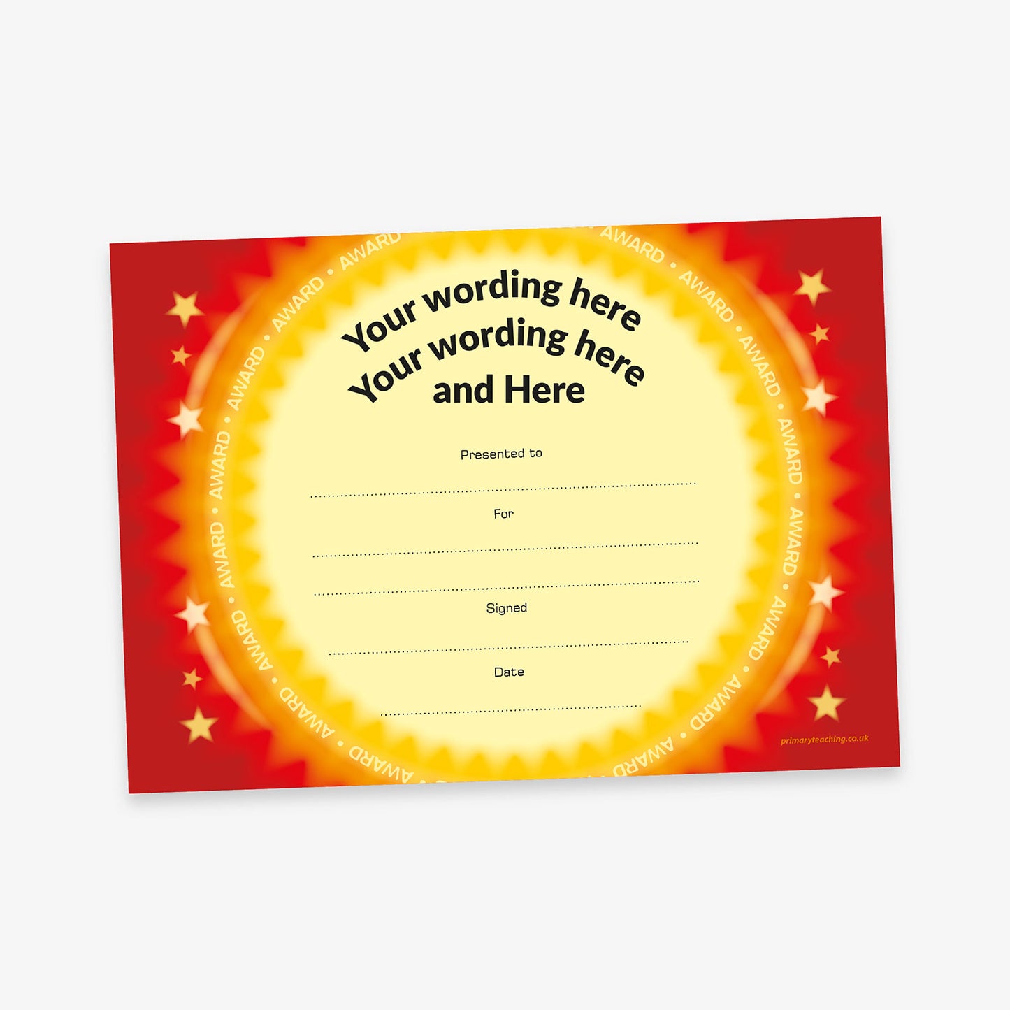 Personalised Circle Glow Certificate - A5