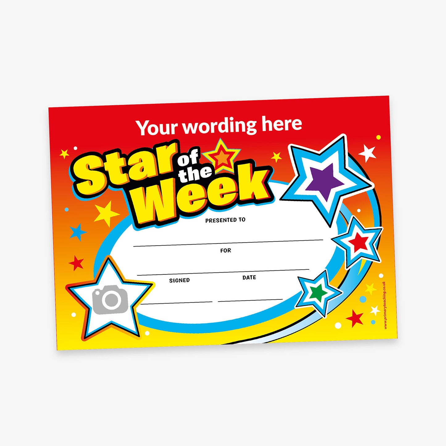 Personalised Star of the Week Certificate - A5