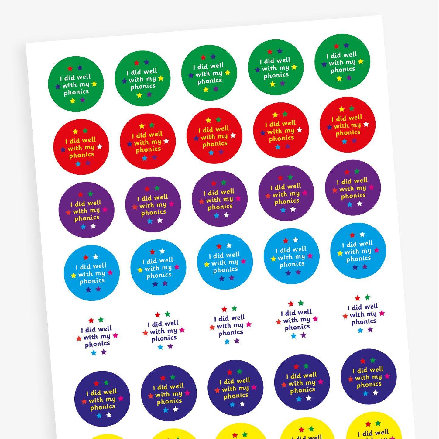 35 Phonics Stickers - 20mm