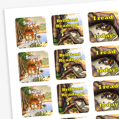 35 Jungle Reading Stickers - 20mm