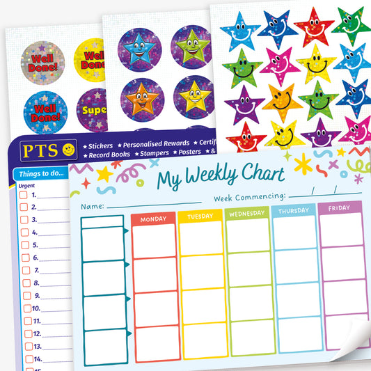 210 Assorted Stickers and Weekly Chart Pad