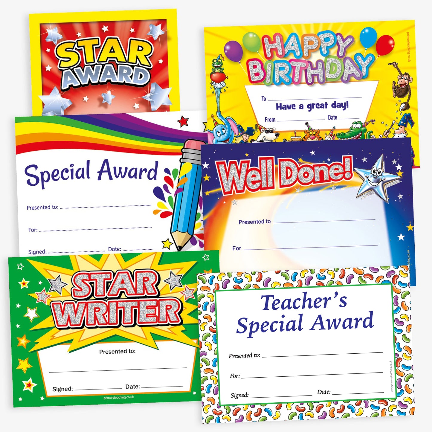 12 Assorted Sample Certificates - A5