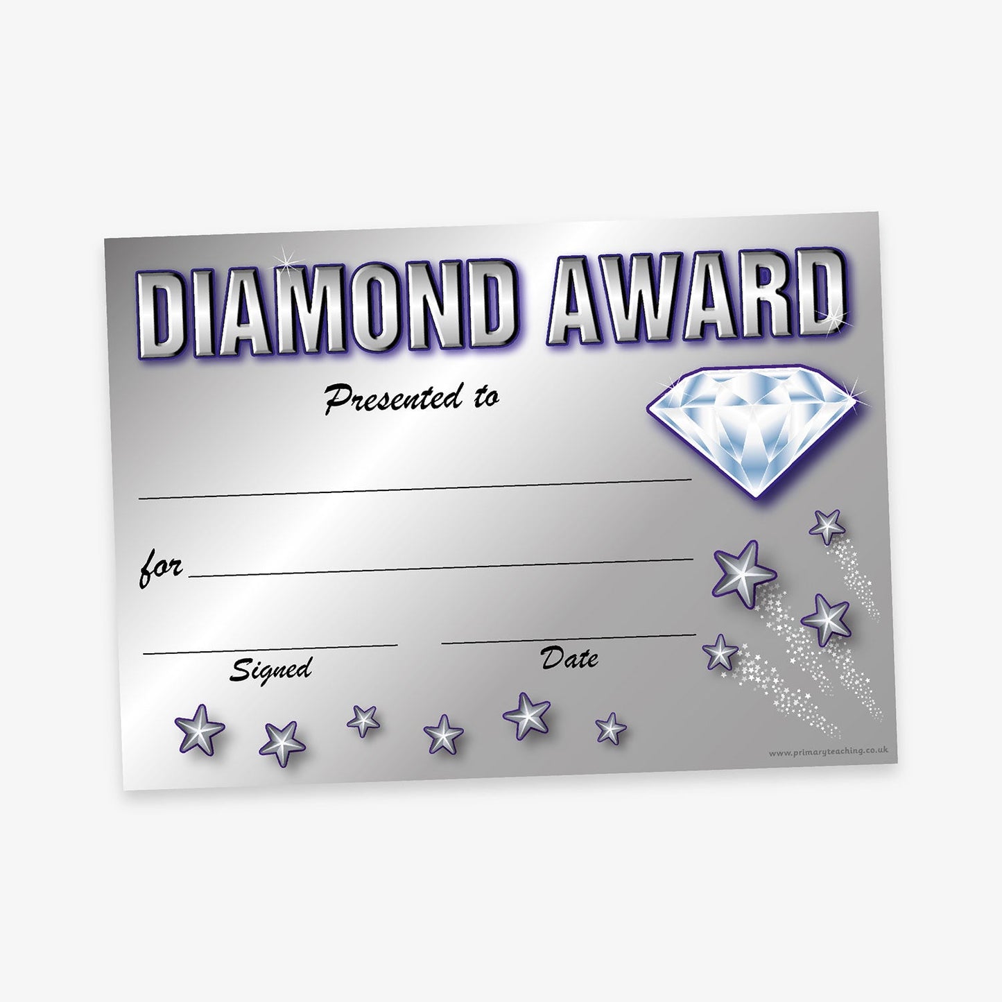 20 Diamond Award Certificates - A5