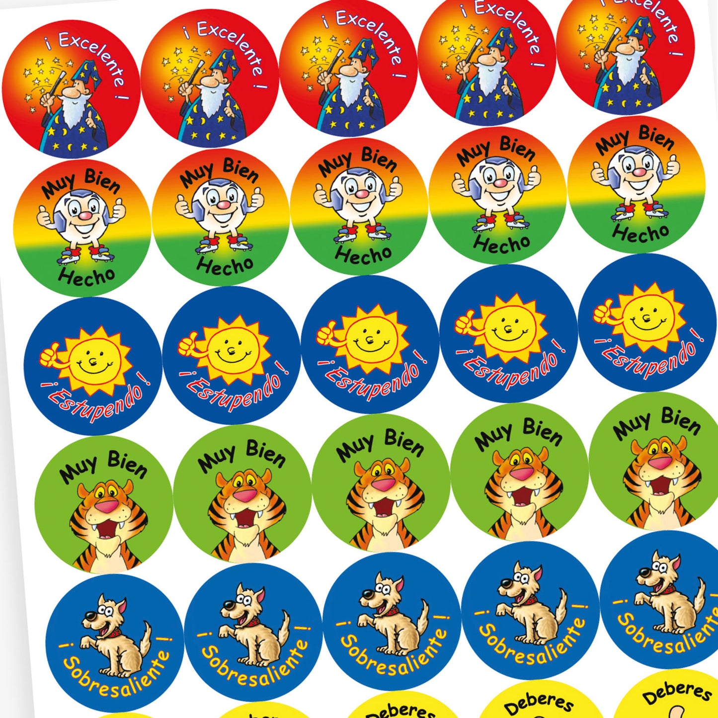 35 Spanish Phrase Stickers - 37mm