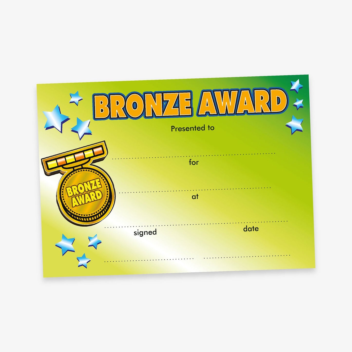 20 Bronze Award Certificates - A5