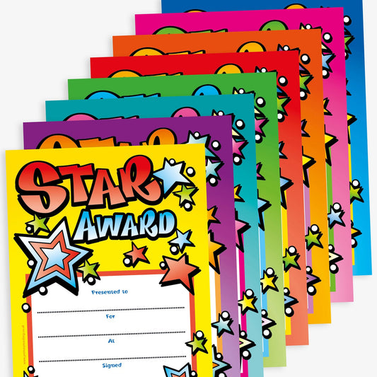 48 Star Award Graffiti Certificates - A5