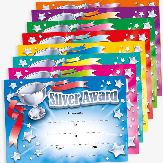 48 Silver Award Certificates - A5
