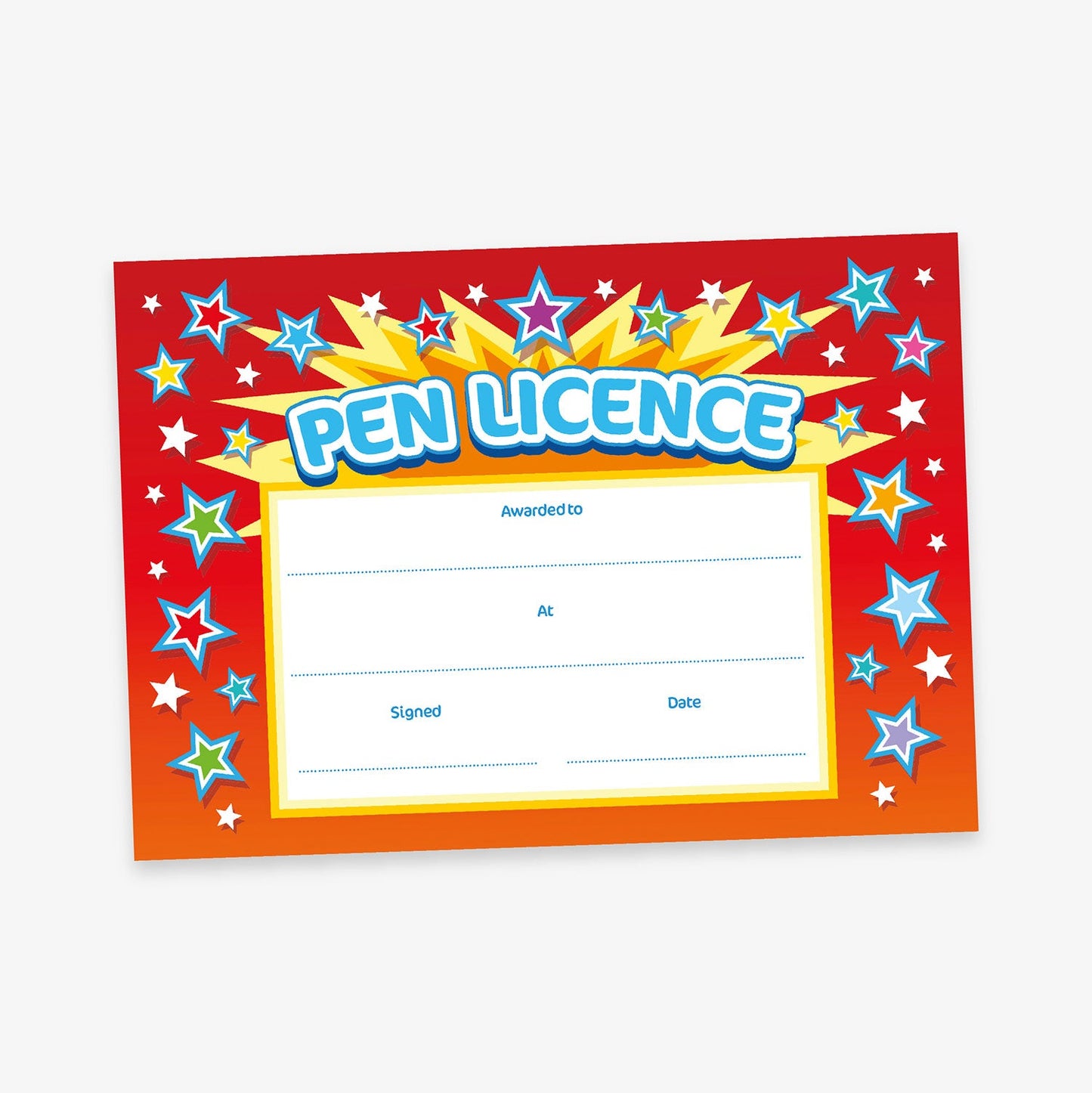 20 Pen Licence Certificates - Red - A5