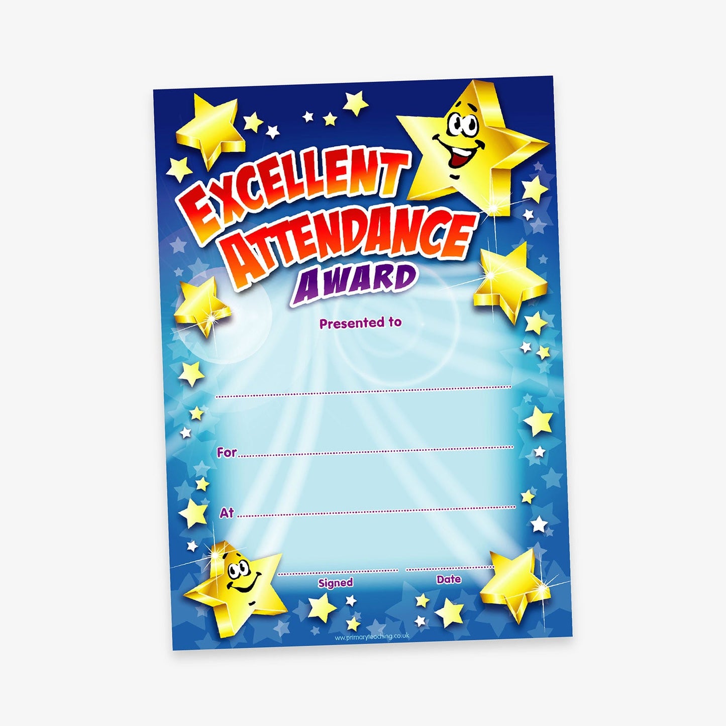 20 Excellent Attendance Award Certificates - A5