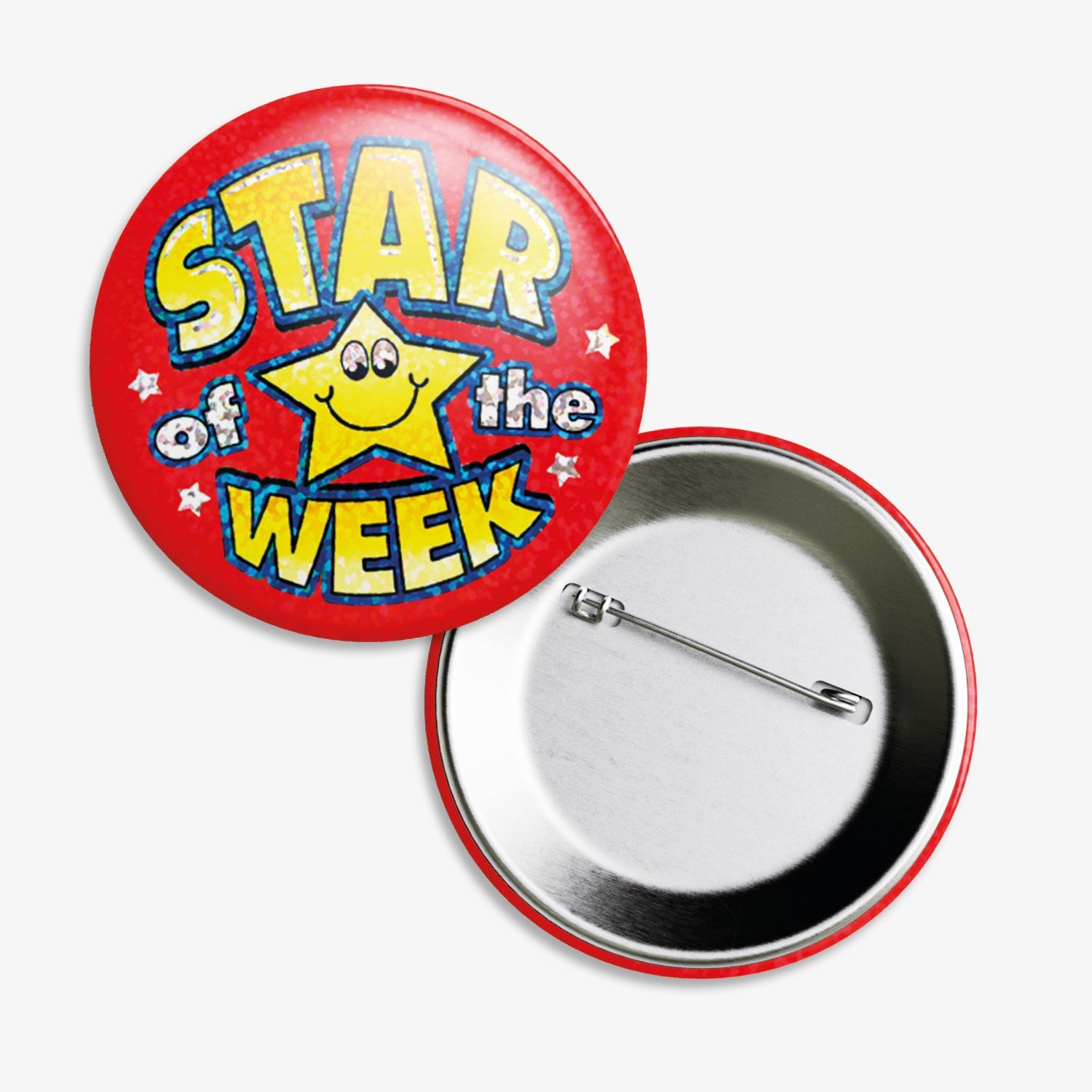 Holographic Star of the Week Badges | 38mm | Pack of 10