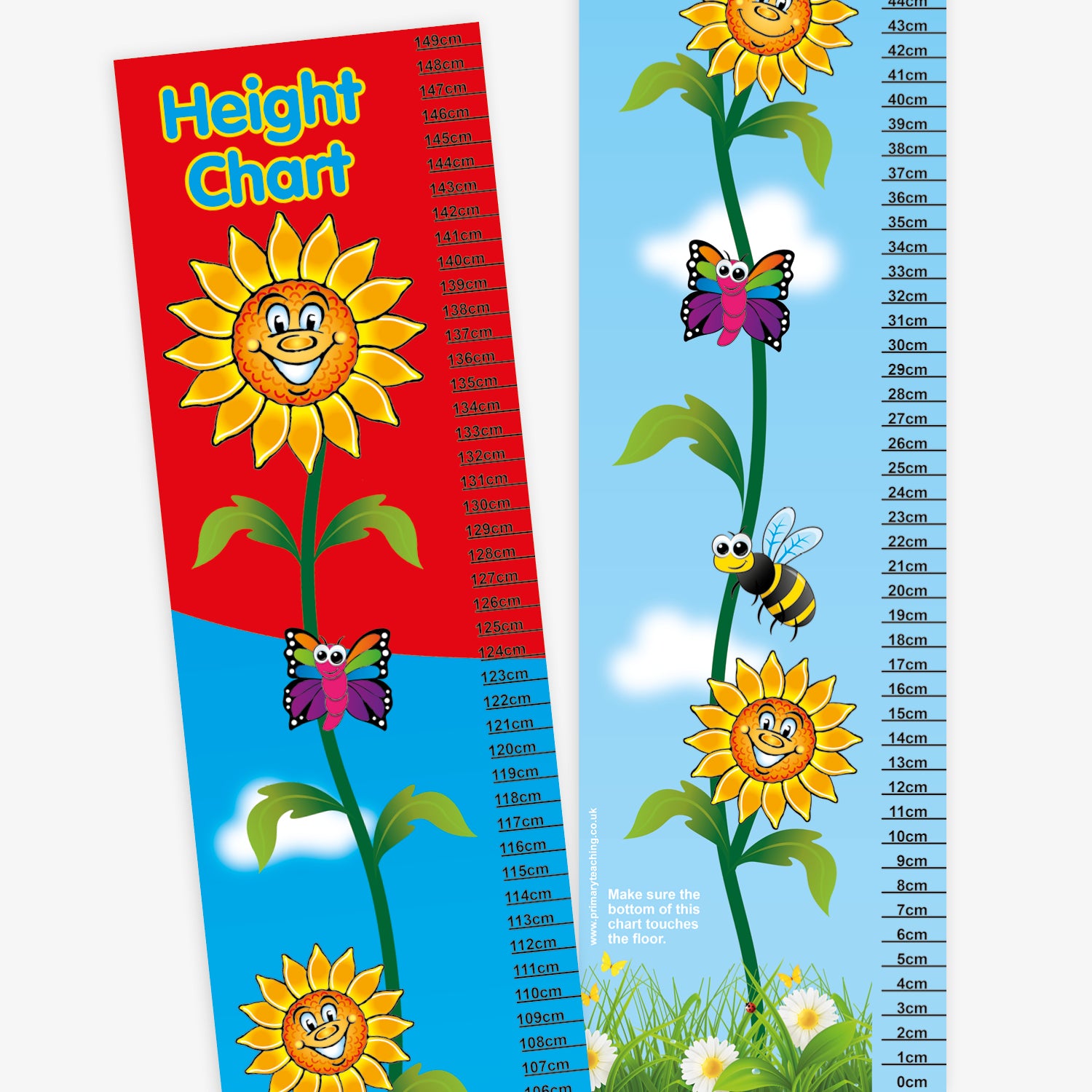 Height Chart Sunflower 150cm Made From Quality Card