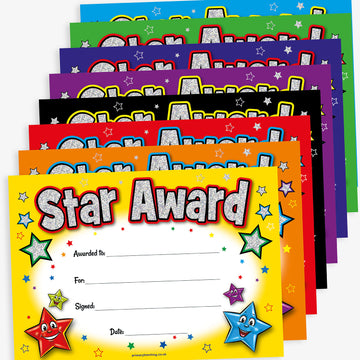 Stickers, stampers, certificates and postcards for teachers