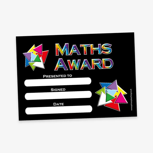 20 Maths Award Certificates - A5