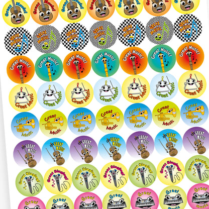 70 Music Stickers - 25mm