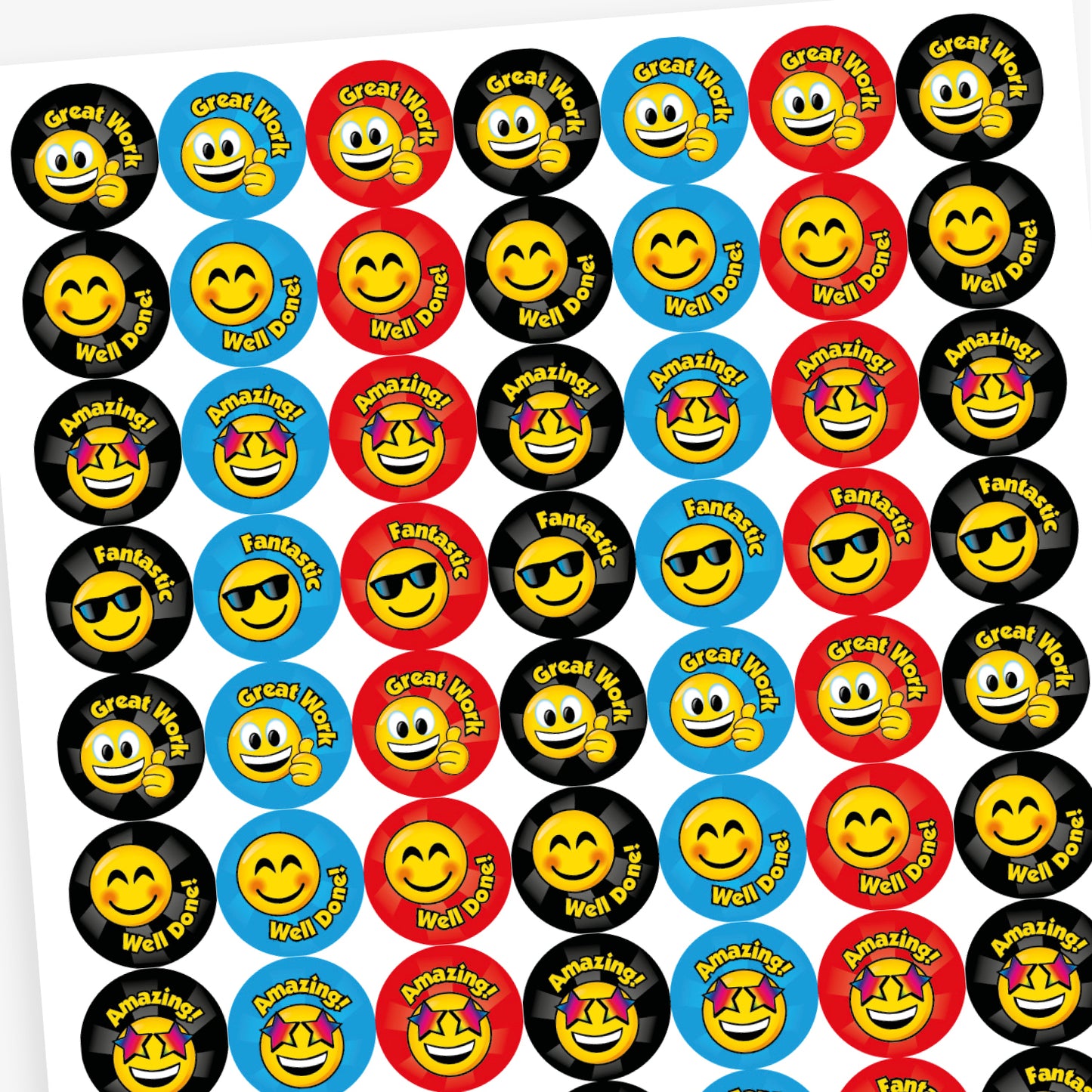 70 Emoji Stickers - 25mm