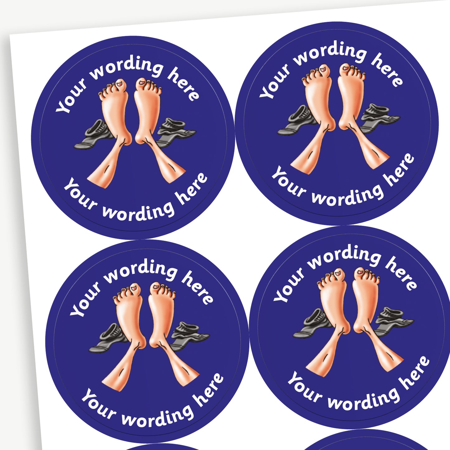 35 Personalised Feet Stickers - 37mm