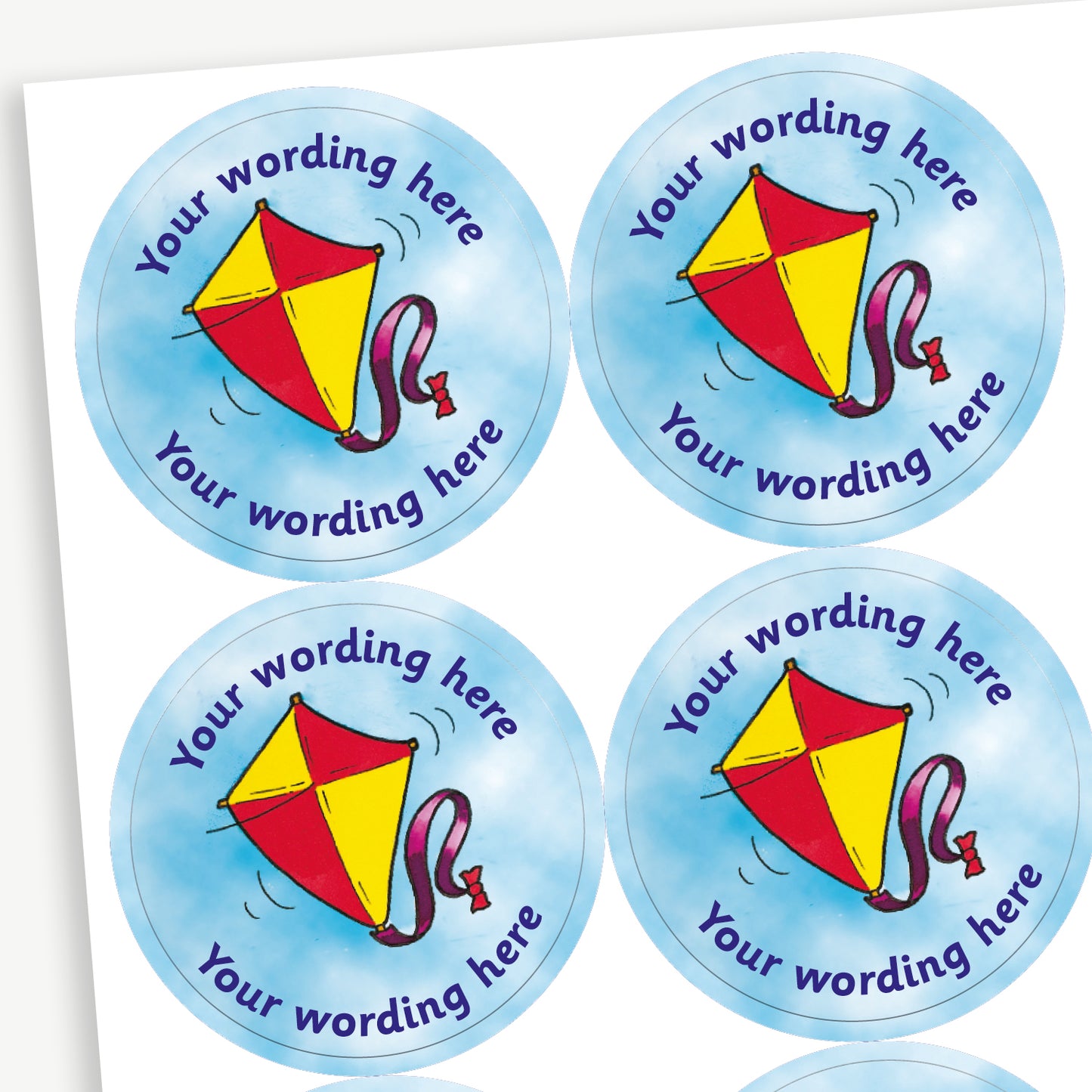 35 Personalised Kite Stickers - 37mm