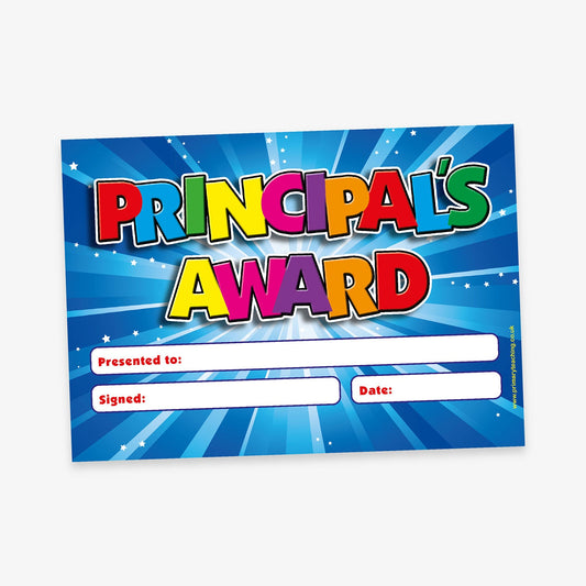 20 Principals Award Certificates - A5