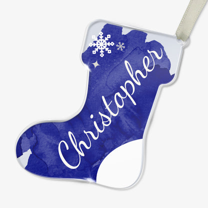 Personalised Christmas Name Tag Stocking Bauble - 87mm x 97mm