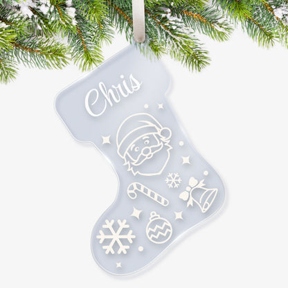 Personalised Christmas Stocking Bauble - 87mm x 97mm