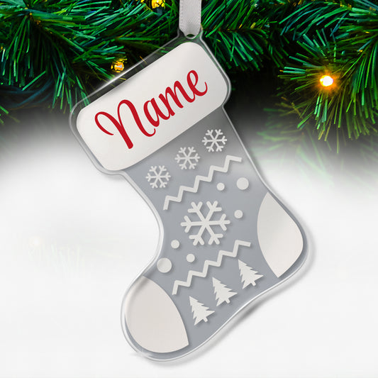 Personalised Christmas Stocking Bauble - 87mm x 97mm