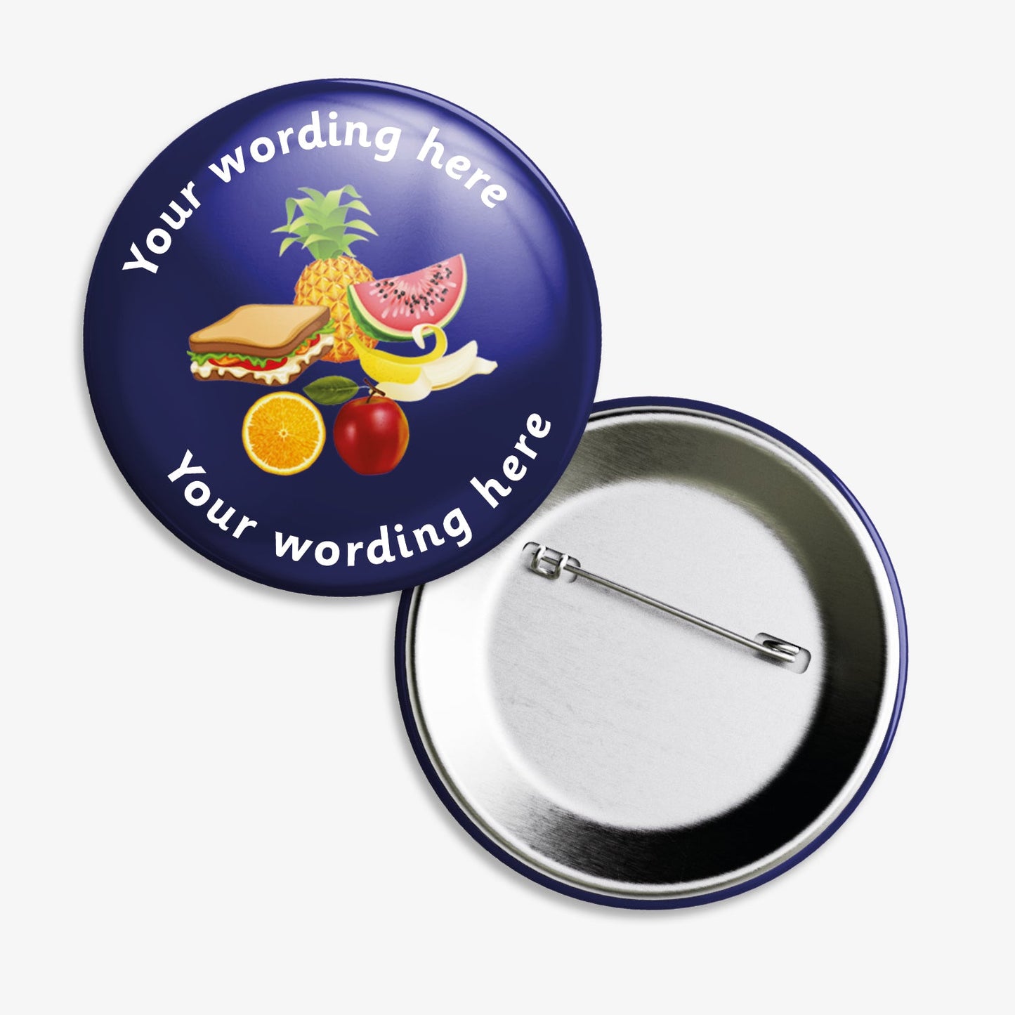 10 Personalised Lunch Badges - 38mm