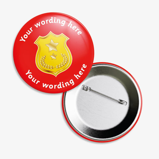 10 Personalised Shield Badges - 50mm