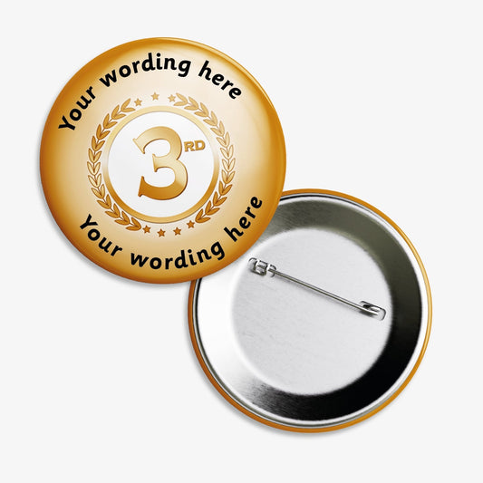 10 Personalised Third Badges - Bronze - 50mm