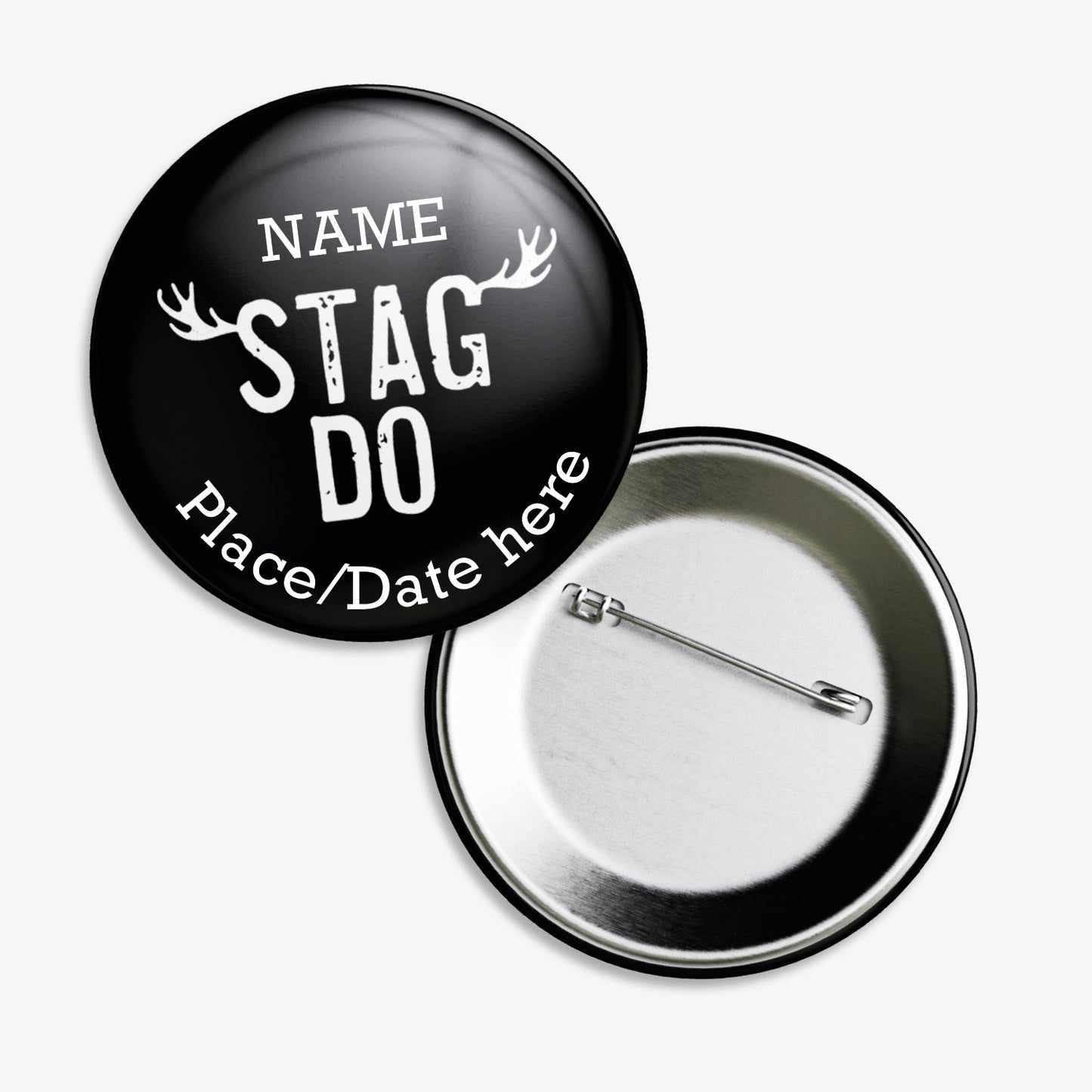 10 Personalised Stag Do Badges - 38mm